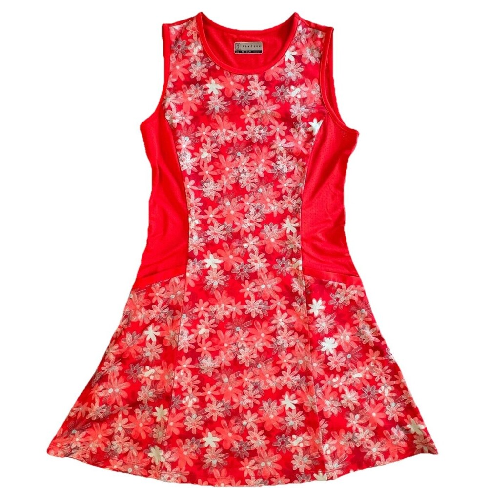PGA Tour Womens golf dress sleeveless XS Playful Floral print orange white